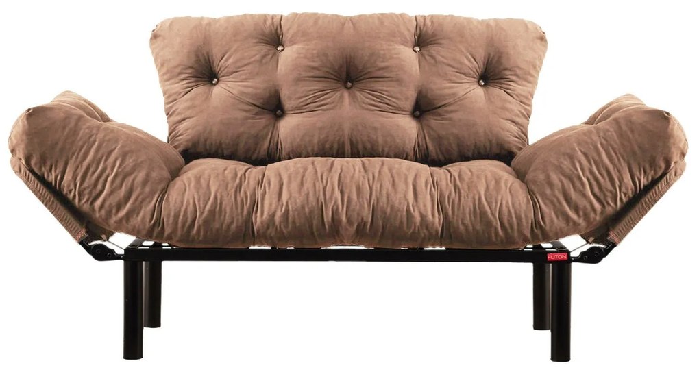 Sofá-Cama de 2 Lugares Nitta – Castanho Claro – 155x85x70 cm