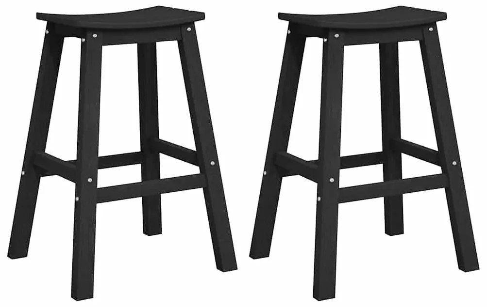Banquetas 2 pcs Pretas HDPE
