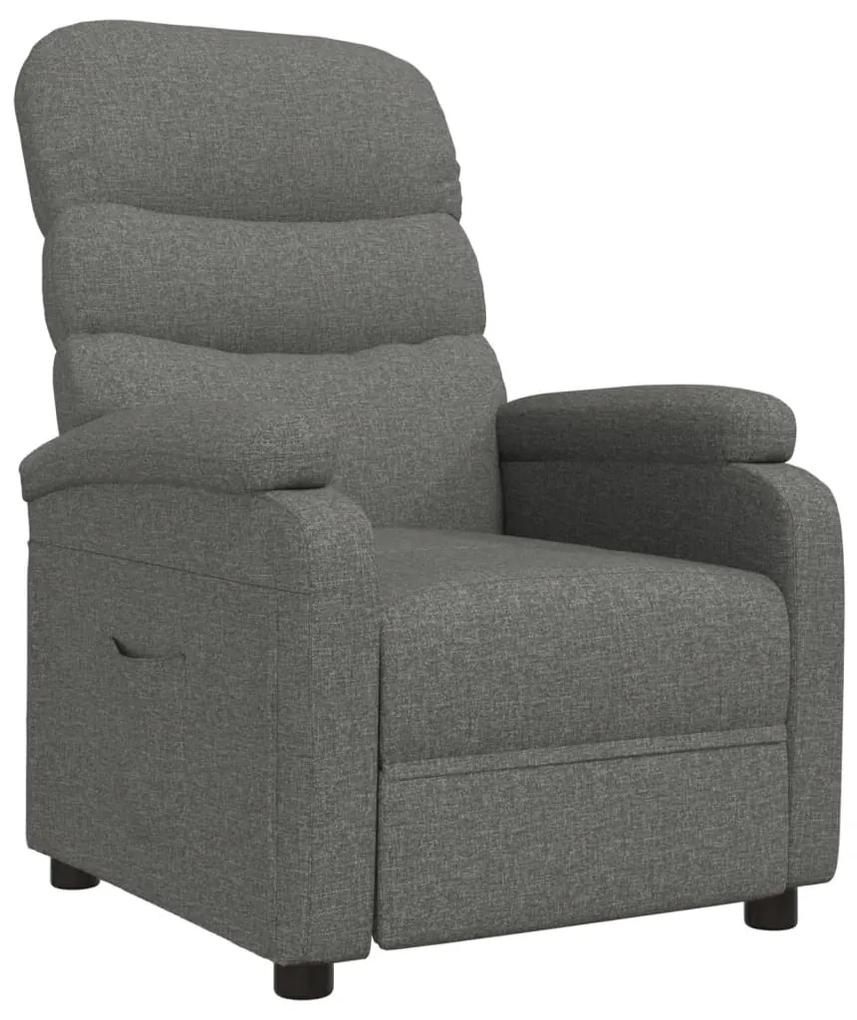 Cadeira reclinável tecido cinzento-escuro