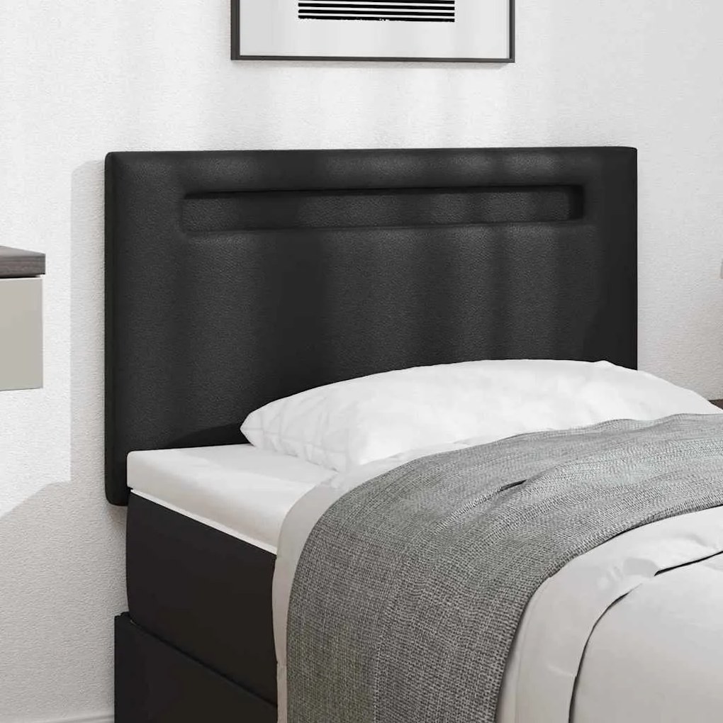 Cabeceira vidaXL Design Simples Preto 100 cm Couro Sintético