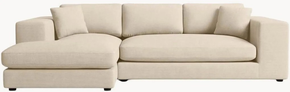 Sofá de canto em bombazina Tendance (5 lugares), canto à esquerda