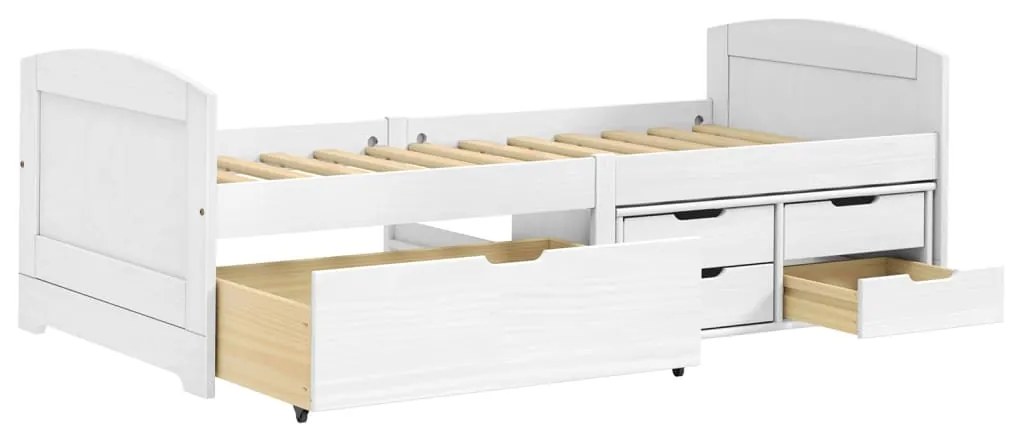 Estrutura de Cama Agata com 5 Gavetas - 90x200cm - Branco - Design Nat