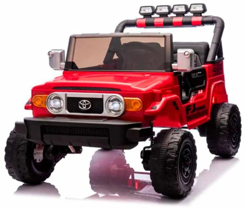 Carro elétrico para crianças Toyota FJ Cruiser XXL 24V 4x4, licença oficial (dois lugares), bateria de lítio portátil, chassis alto, suspensão traseir