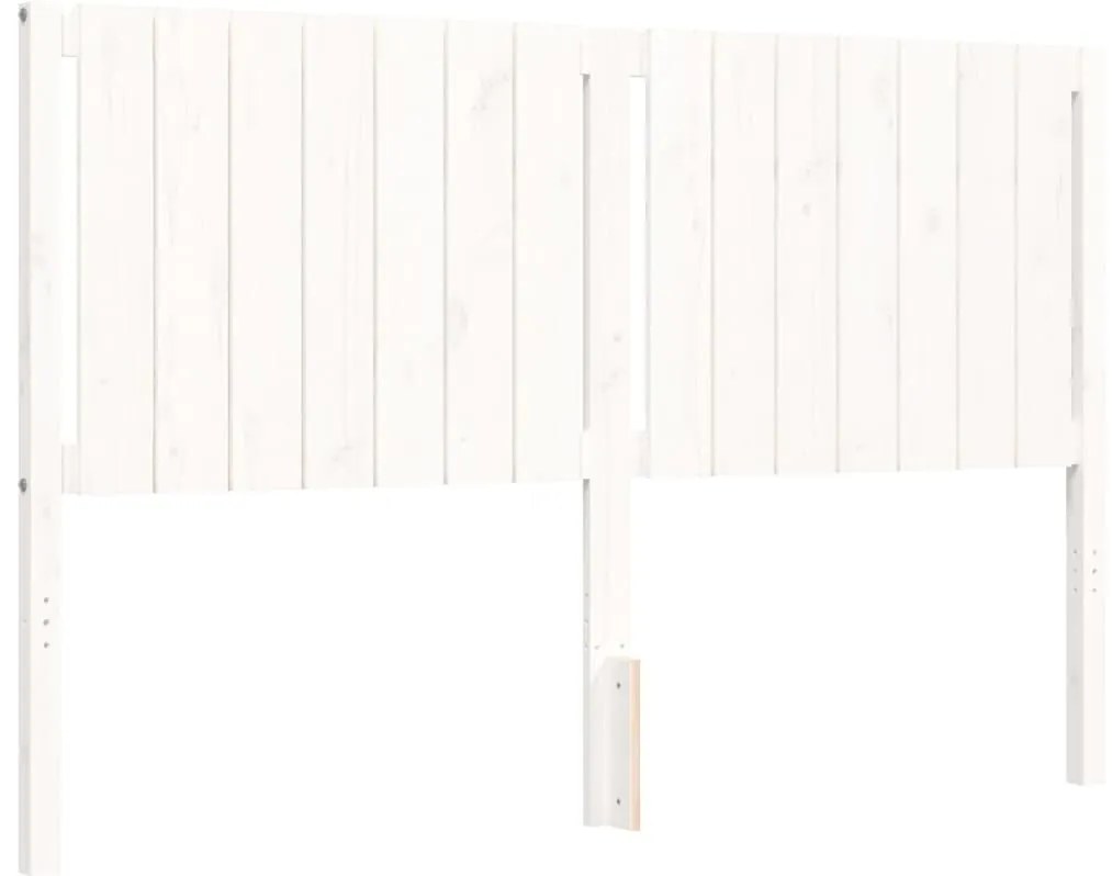 Cama sem colchão 160x200 cm madeira de pinho maciça branco