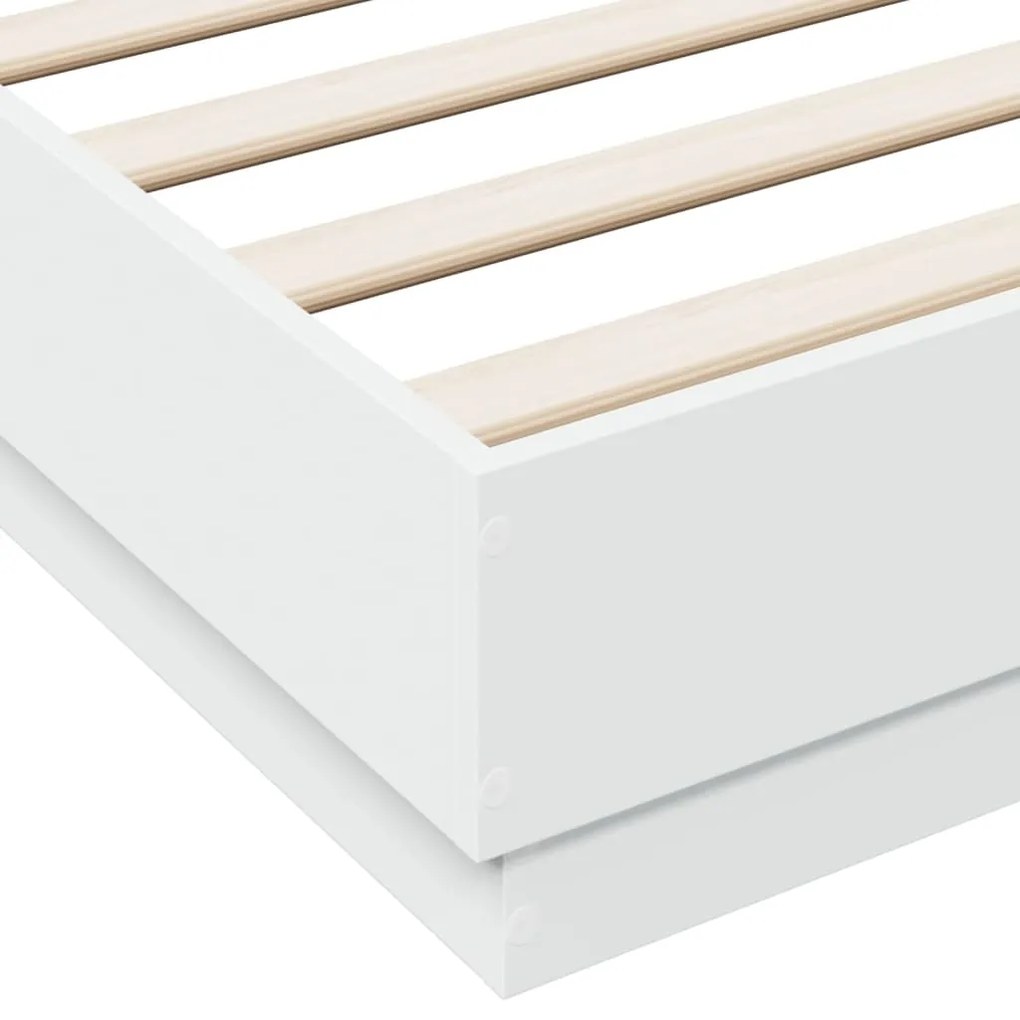 Estrutura de cama 135x190 cm derivados de madeira branco