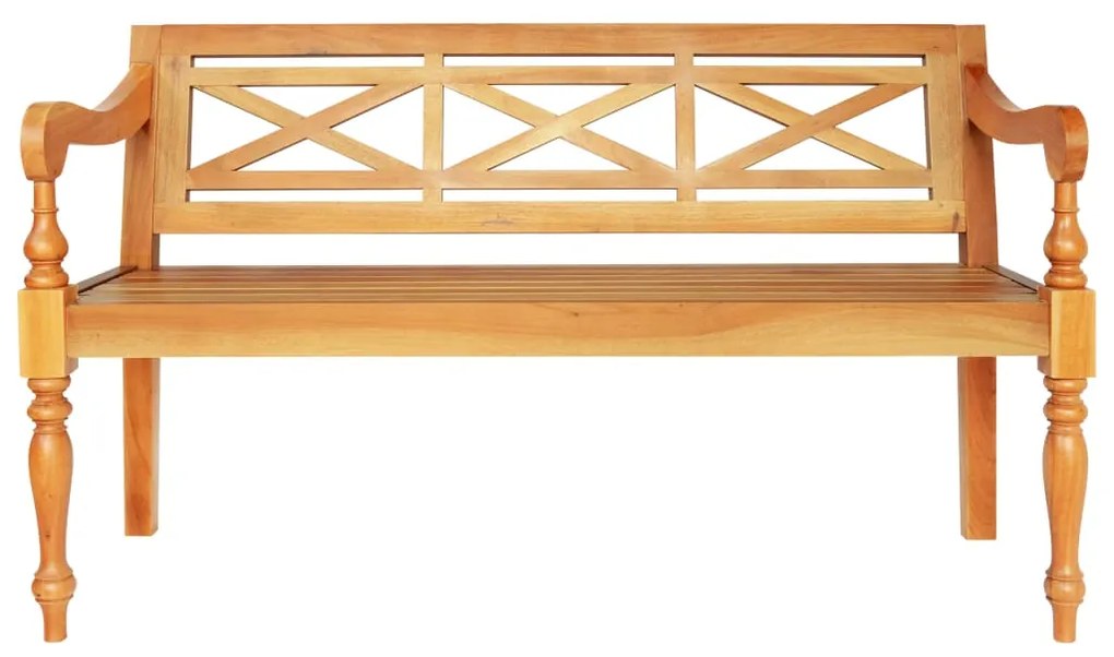 Banco Batávia 123 cm madeira de mogno maciça castanho-claro