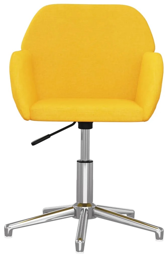 Cadeira de escritório giratória tecido amarelo-claro