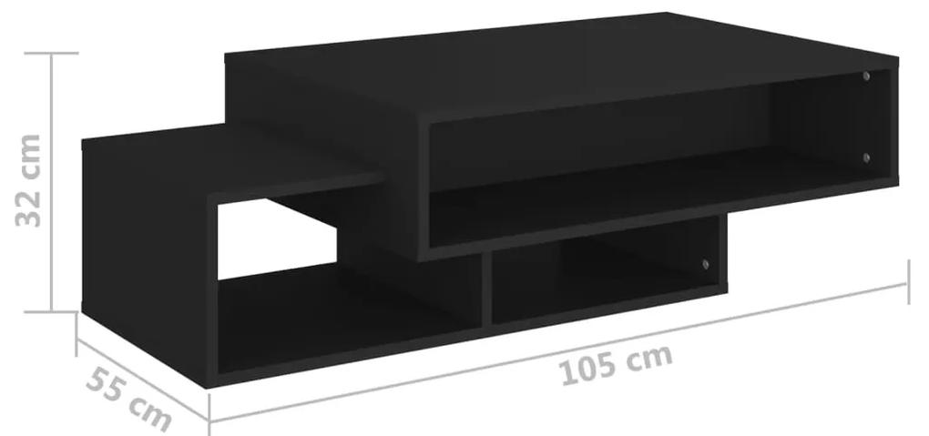 Mesa de centro 105x55x32 cm contraplacado preto