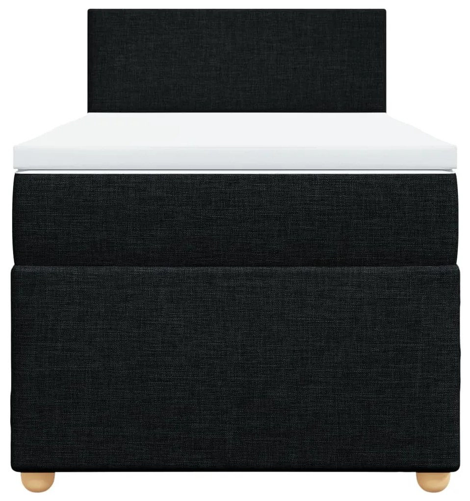 Cama box spring com colchão solteiro tecido preto