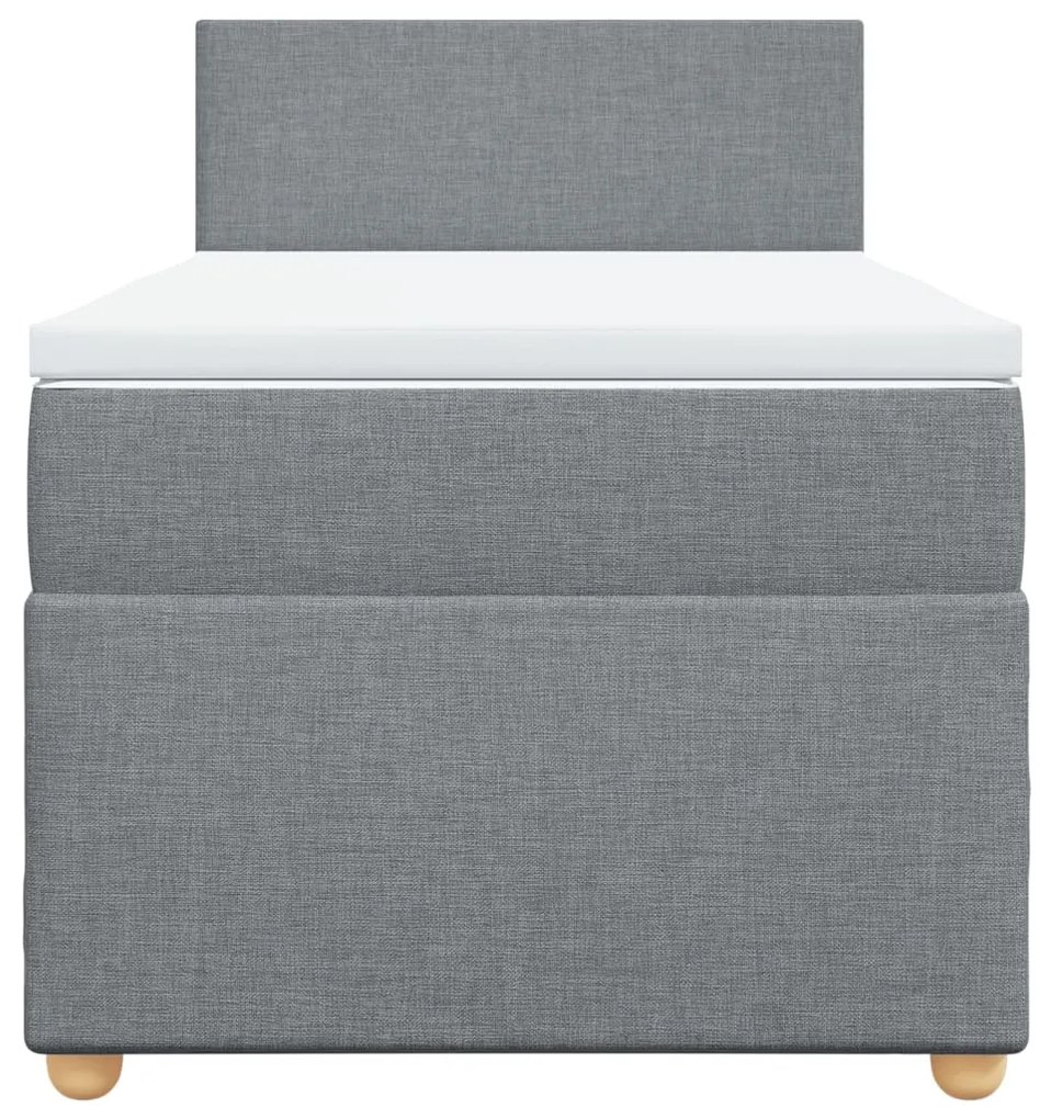 Cama com molas/colchão 90x190 cm tecido cinzento-claro