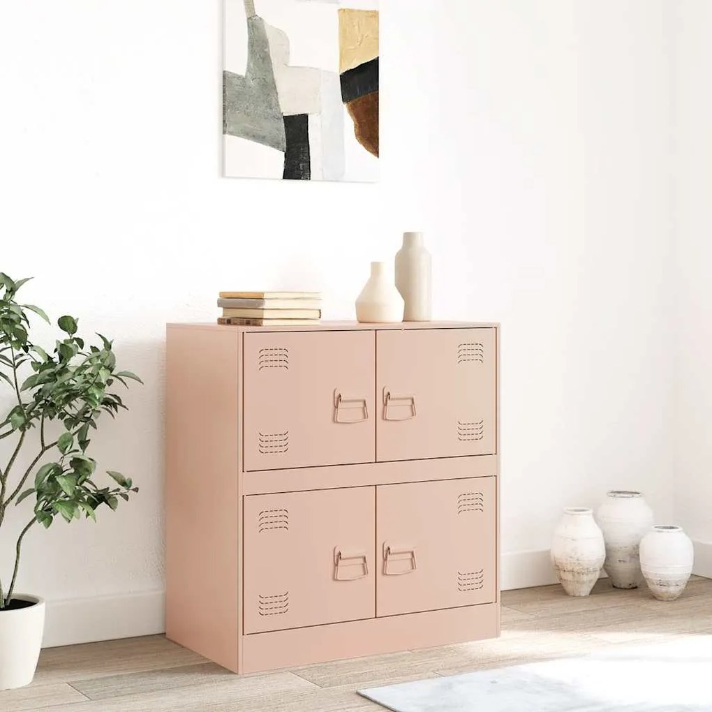 Aparador 67x39x73 cm aço rosa