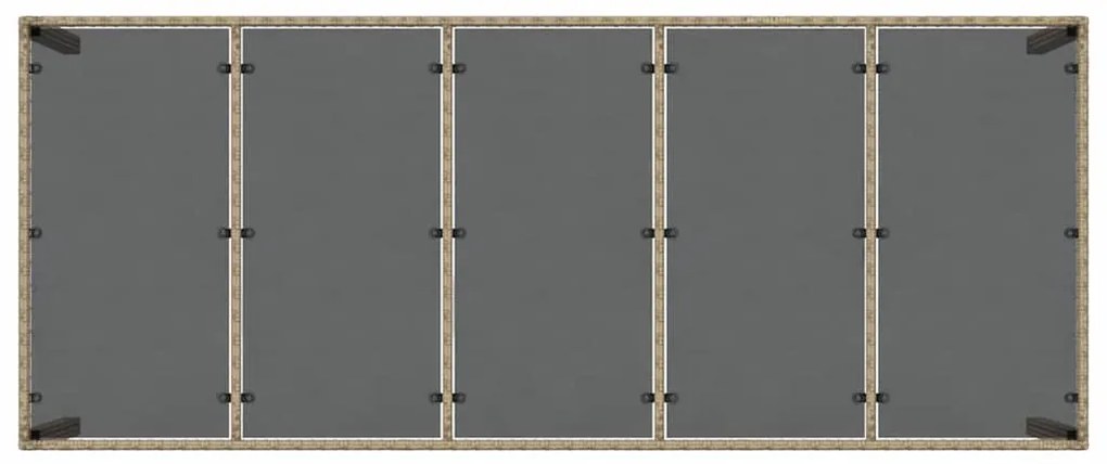 Conjunto de Jantar para Jardim 9 pcs Bege 250 x 100 x 75 cm