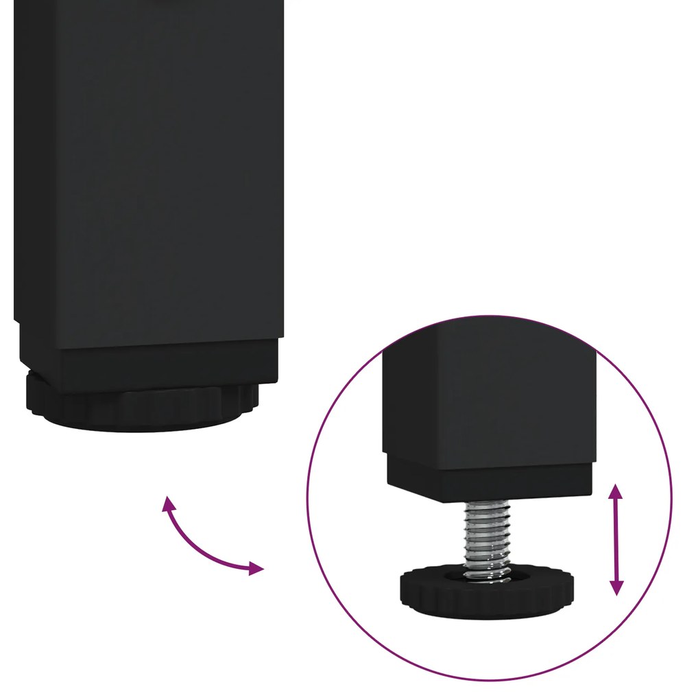 Console vidaXL Preto Carvalho 100x30x80 cm Madeira Engenharia e Aço