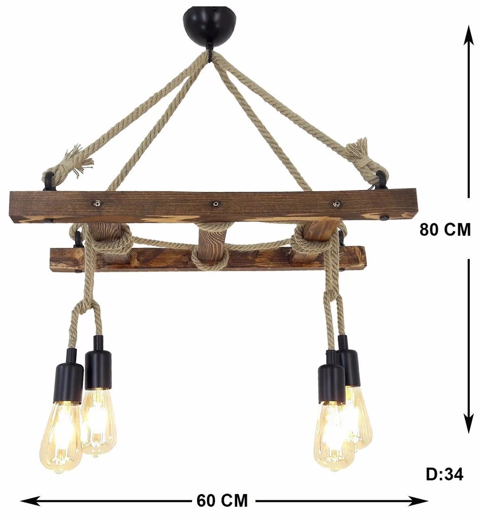 Chandelier Merdiven – Walnut – 80 x 34 x 60 cm