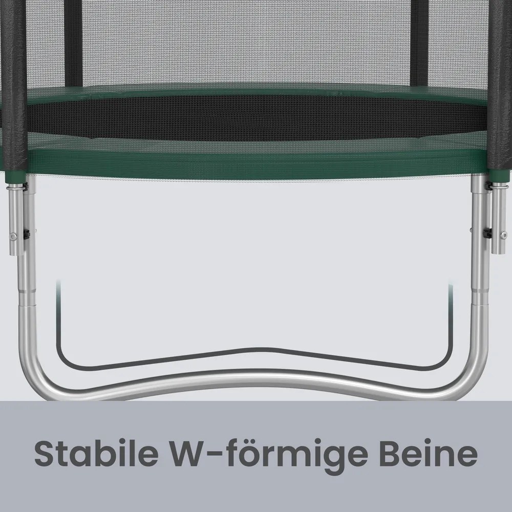 Trampolim de 244 cm, de jardim para crianças com rede de segurança e cobertura lateral Verde escuro