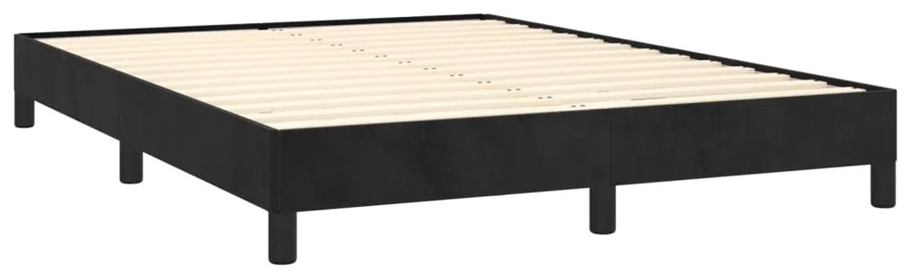 Estrutura de cama sem colchão 140x190 cm veludo preto
