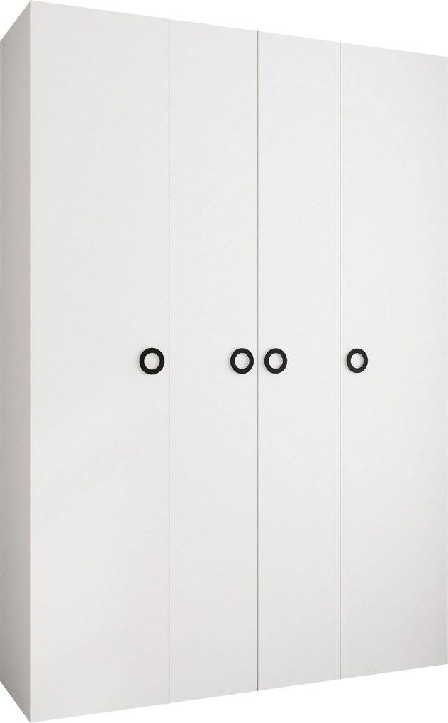 Roupeiro Hartford 554, Branco, Preto, 246x170x42cm, 140.5 kg, Portas para roupeiro: Com dobradiças