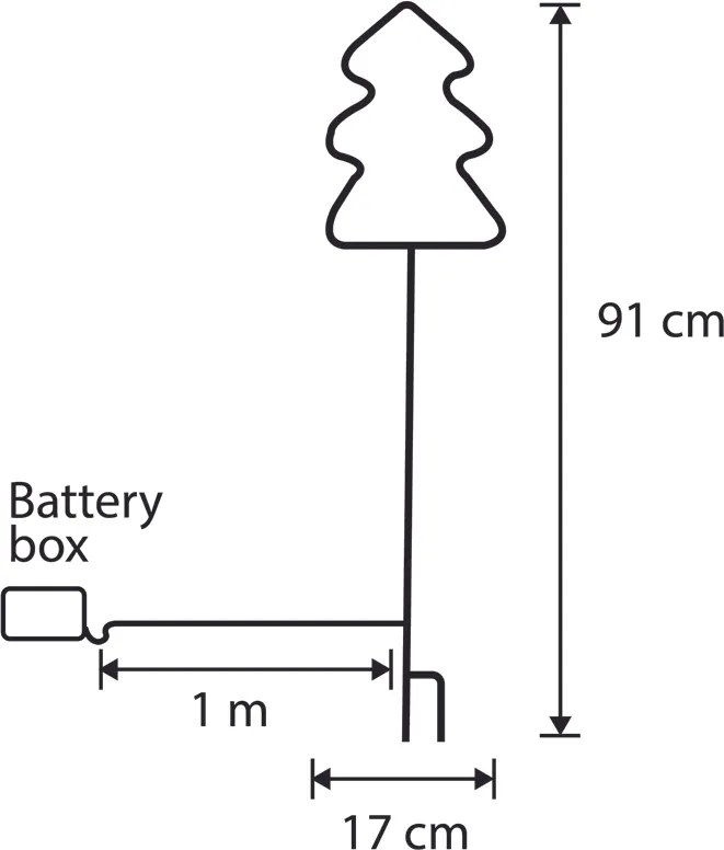 Holofote de chão de néon de Natal Árvore verde Incl. LED com temporizador IP44 - Fura