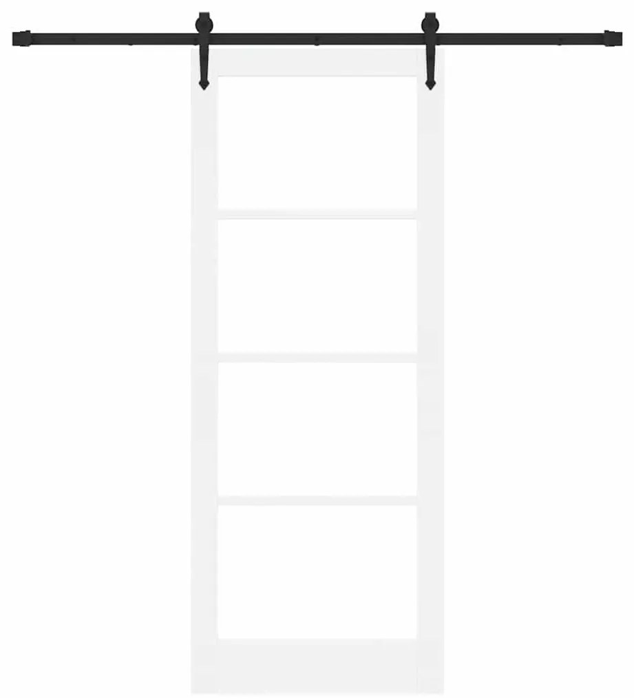 Porta Deslizante vidaXL com Ferragens Conjunto Branco 83x211 cm Madeir