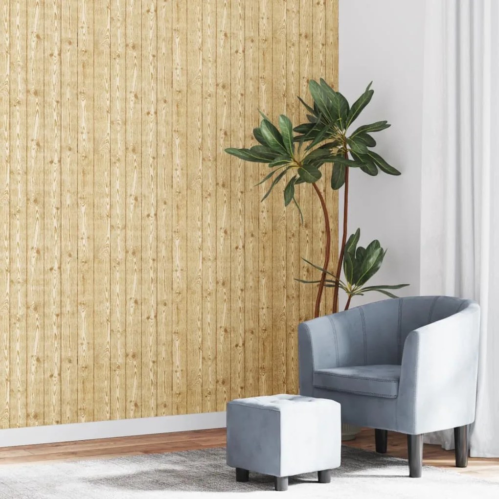 vidaXL Papel parede 3D grão de madeira 10x0,53 m não-tecido castanho