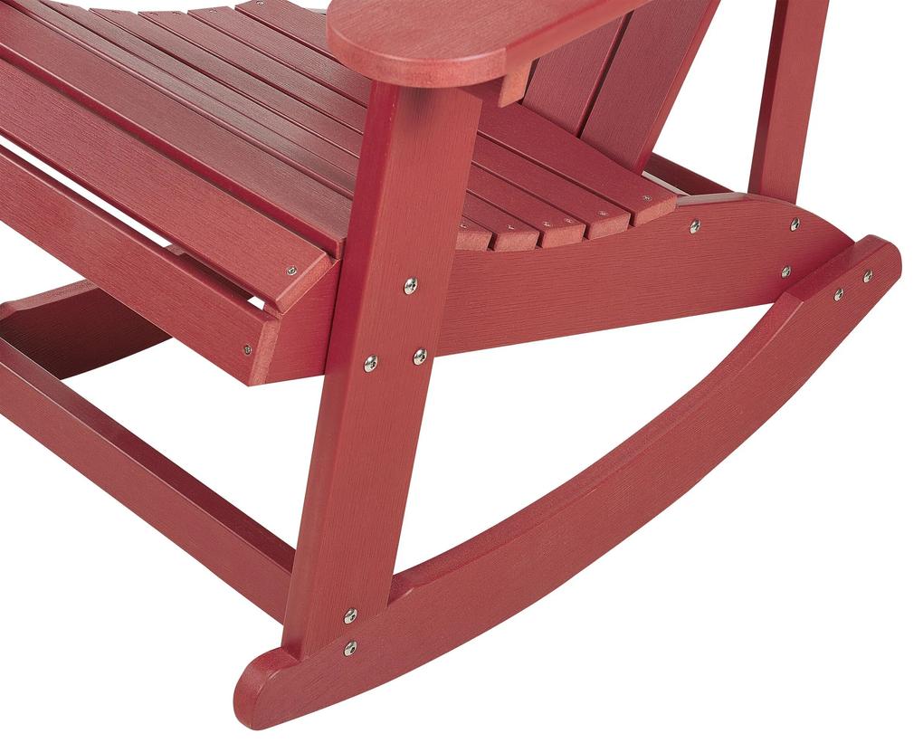 Cadeira de baloiço de jardim vermelha ADIRONDACK Beliani