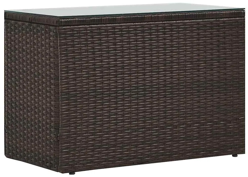 5 pcs conjunto lounge jardim c/ almofadões vime PE castanho