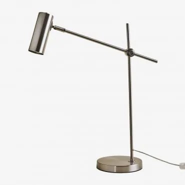 Candeeiro De Mesa Em Ferro Idina Cinza Cromado - Sklum