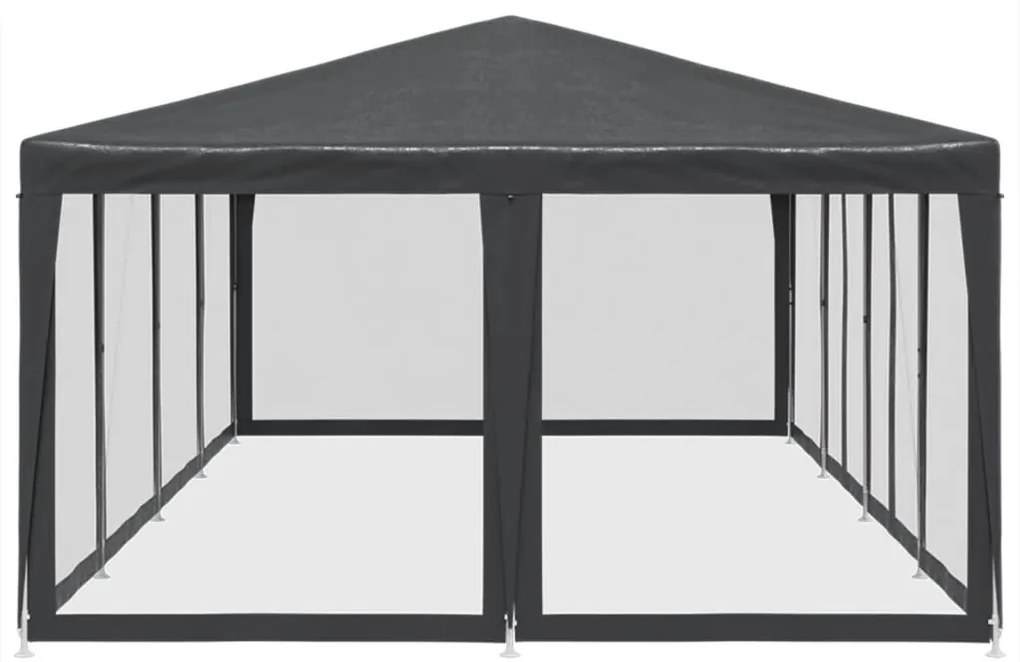 Tenda p/ festas 12 paredes laterais malha 8x4 m PEAD antracite