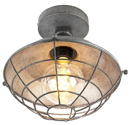 Luminária de teto industrial prata antiga 25,5 cm - Course