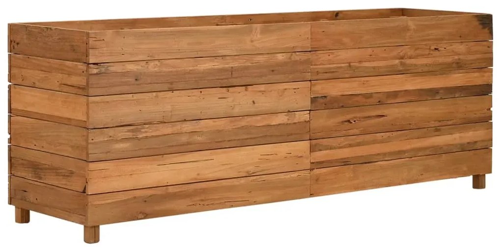 Vaso/floreira 150x40x55 cm madeira de teca reciclada e aço