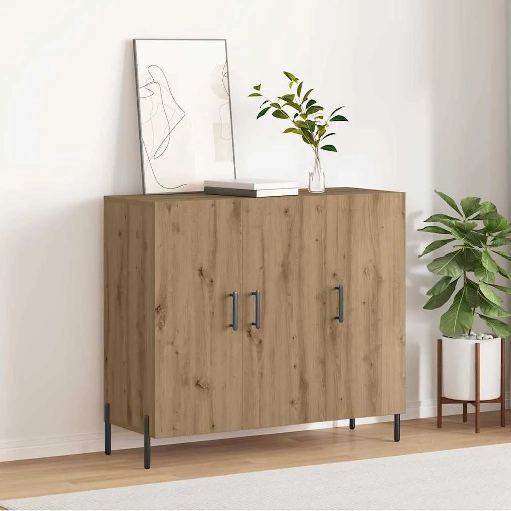 Buffet vidaXL Carvalho Artífice 90x34x80 cm Madeira de Engenharia