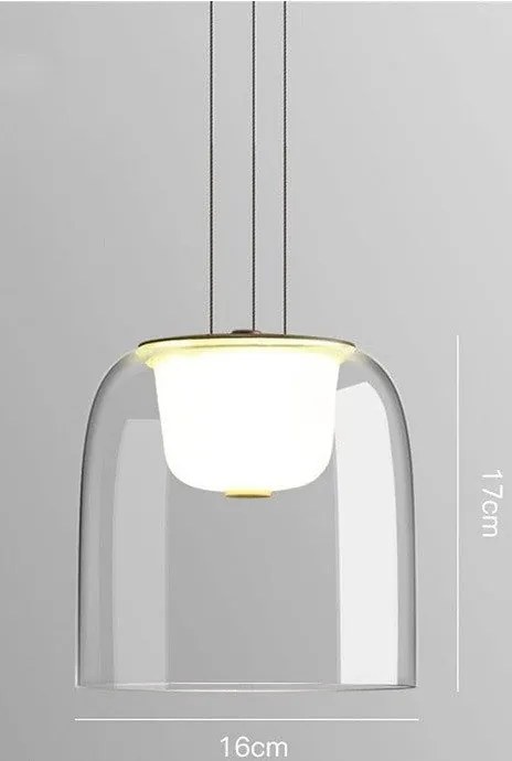 Candeeiro de Teto WITTEN – Ø16x17 cm – Metal e Vidro Transparente com