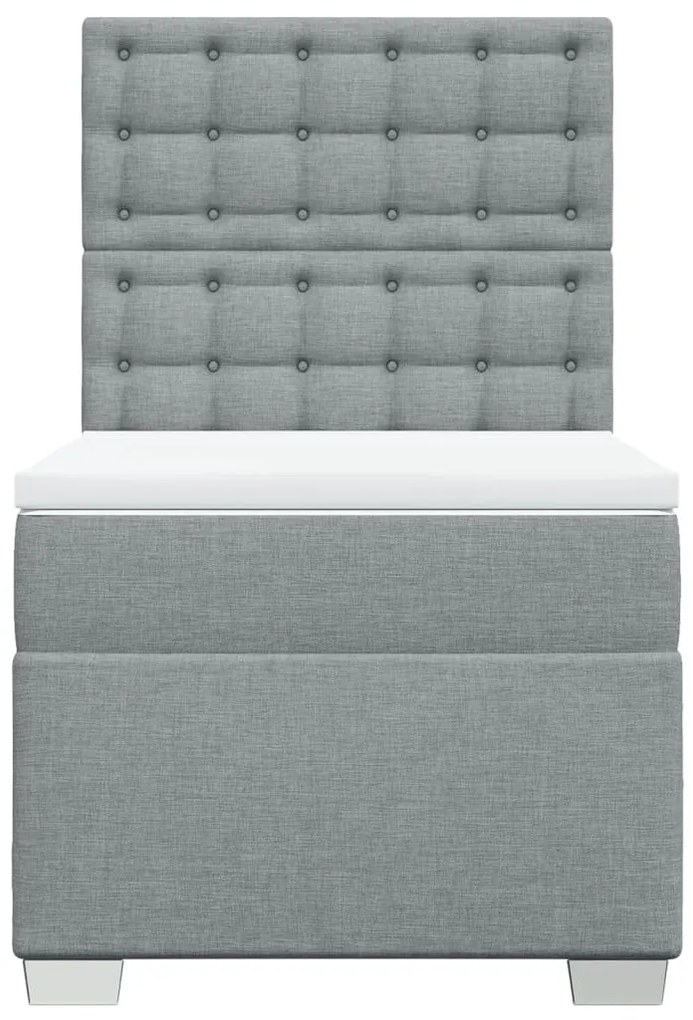 Cama com molas/colchão 80x200 cm tecido cinza-claro