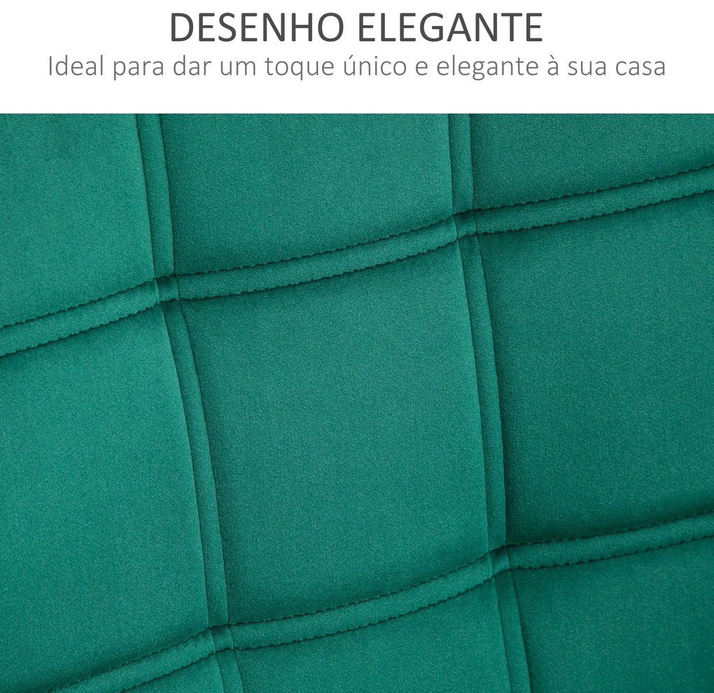 Poltrona Moderna Poltrona de Leitura Estofada em Veludo com Assento Amplo Pés em Madeira 67x61,5x71 cm Verde