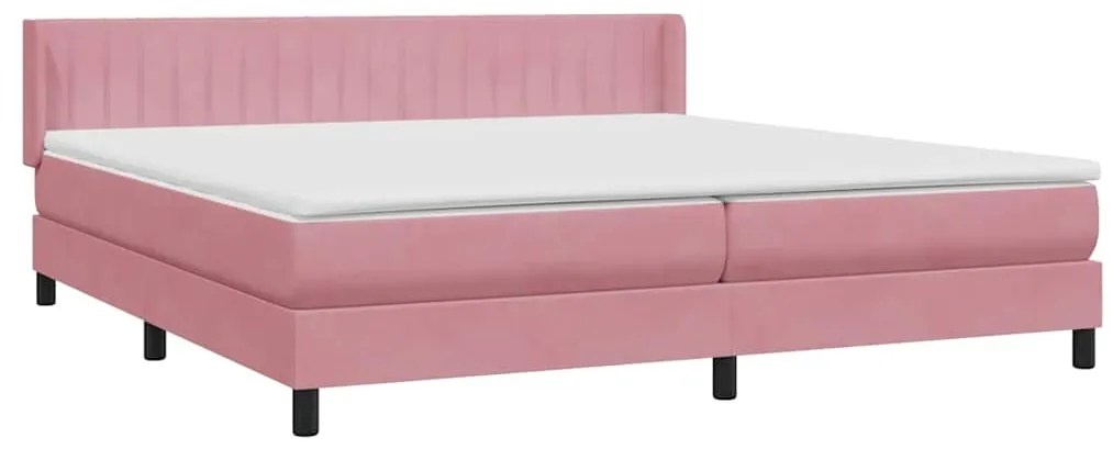 Cama com molas/colchão rosa 180x220 cm veludo