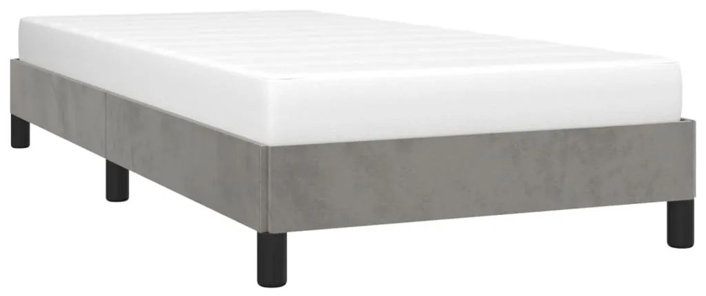 Estrutura de cama 90x200 cm veludo cinzento-claro