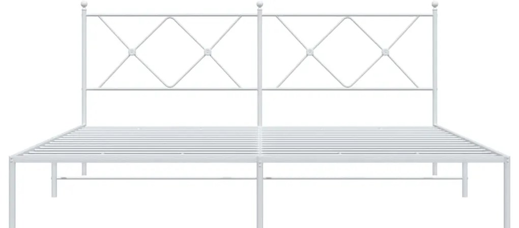 Estrutura de cama com cabeceira 180x200 cm metal branco