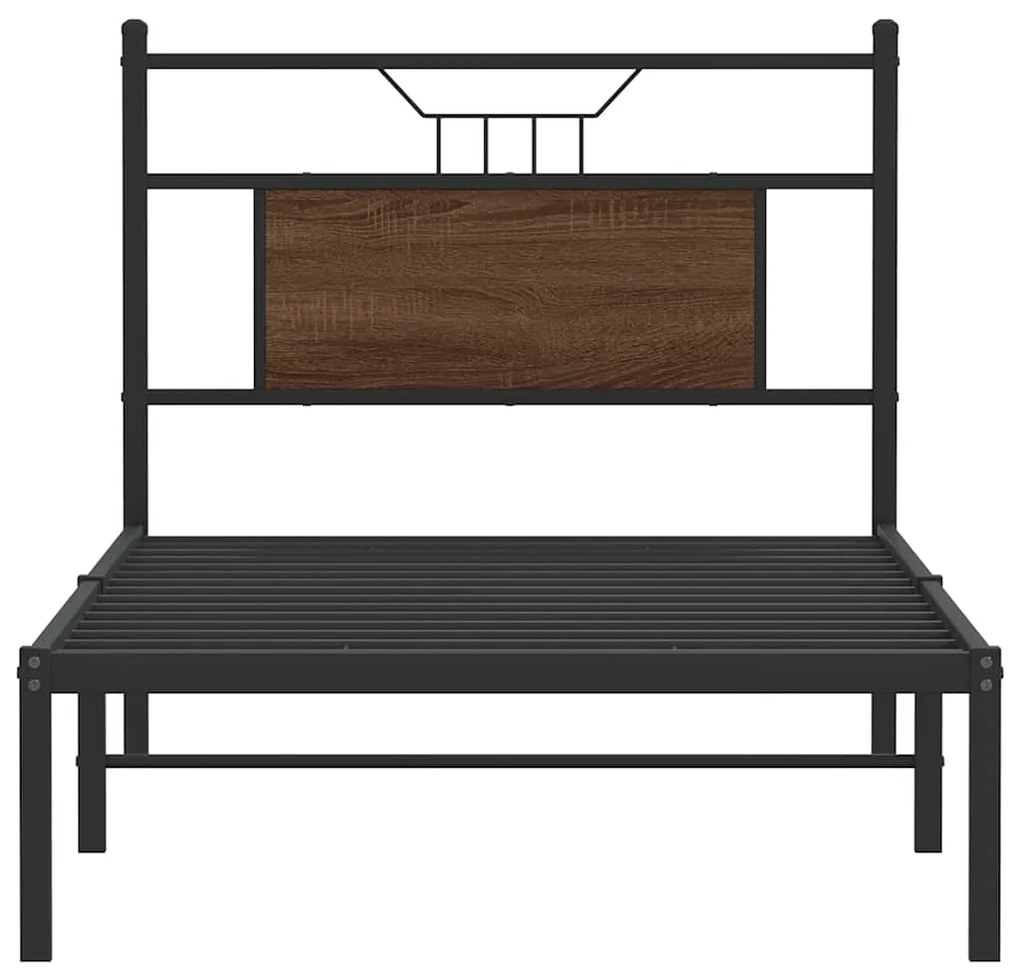 Estrutura cama s/ colchão derivados madeira carvalho castanho