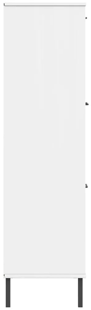 Estante pernas metal 90x35x128,5 cm madeira maciça OSLO branco
