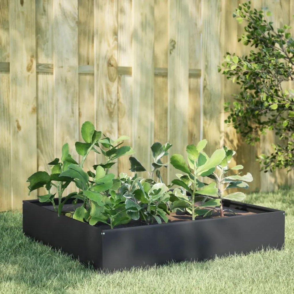 vidaXL Canteiro elevado jardim aço 100x100x33,5 cm antracite