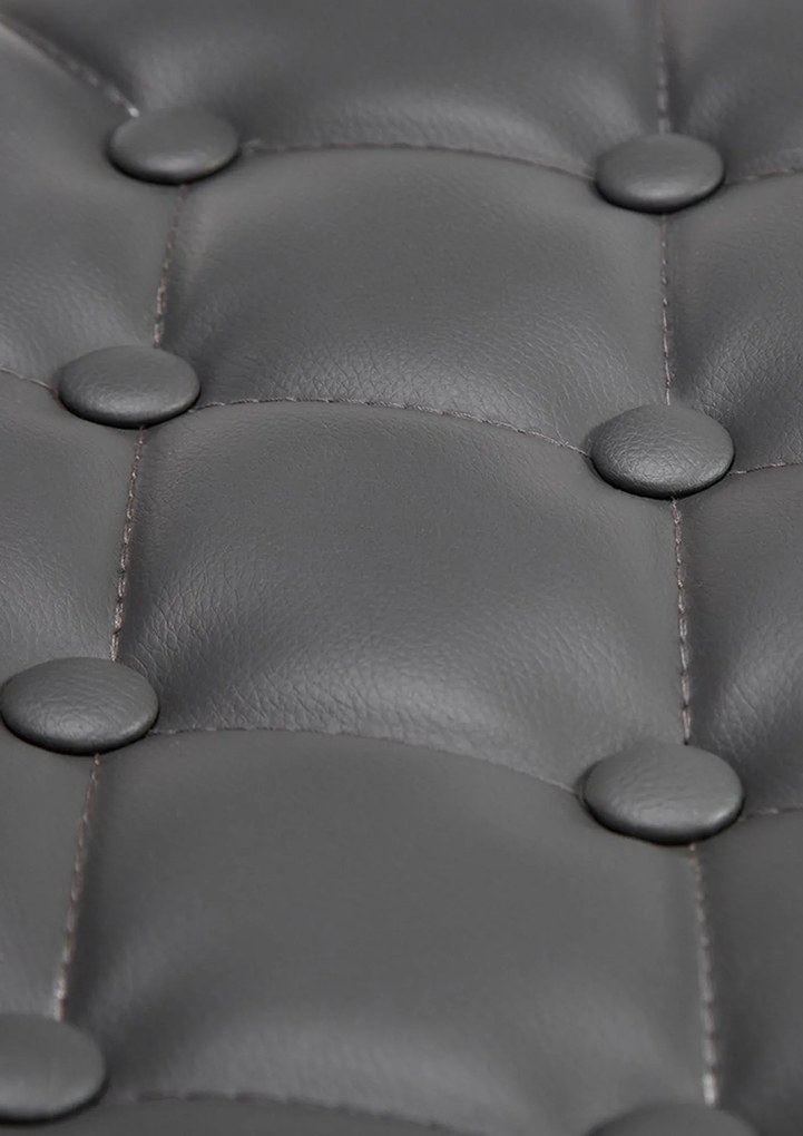 Banco de bar Dublin em couro sintético 62 x 103-123 x 55 cm Cinzento