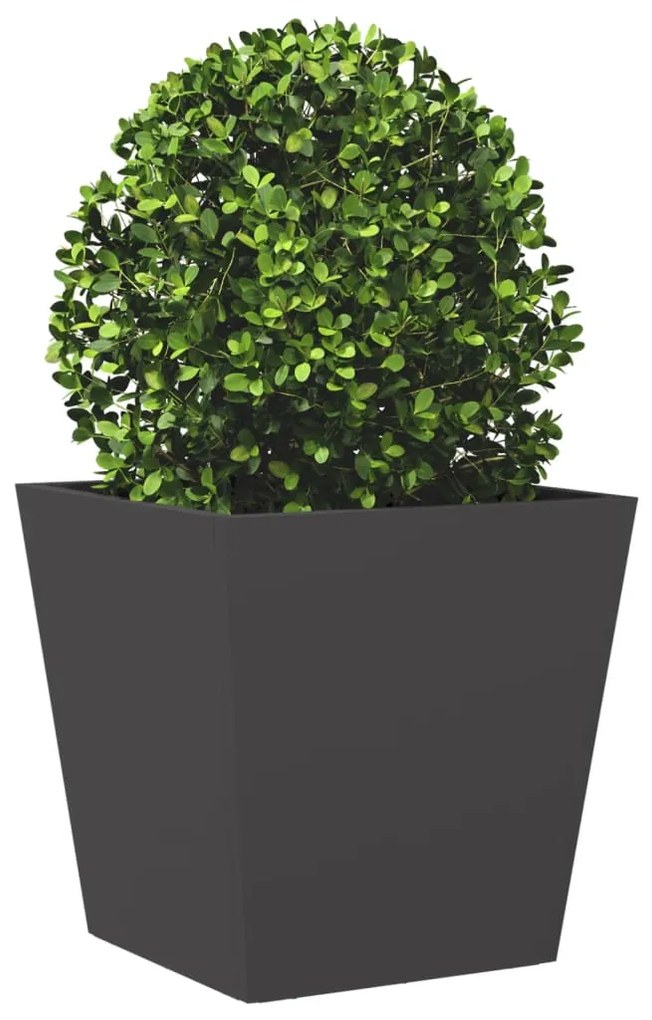 Vaso/floreira de jardim 2 pcs 40x40x40 cm aço preto