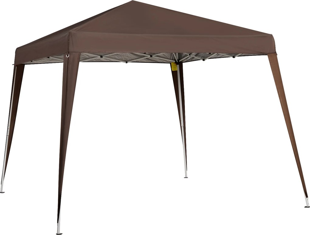 Outsunny Tenda Dobrável Pop-Up 2,4x2,4 m Tenda de Jardim para Campismo Festas e Eventos em Aço e Oxford Marrom | AOSOM Portugal