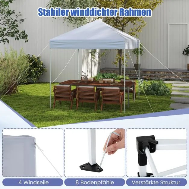 Tenda jardim, feiras eventos dobrável pop-up 2 x 2 m, impermeável com Bolsa de transporte Bolsa de transporte branco
