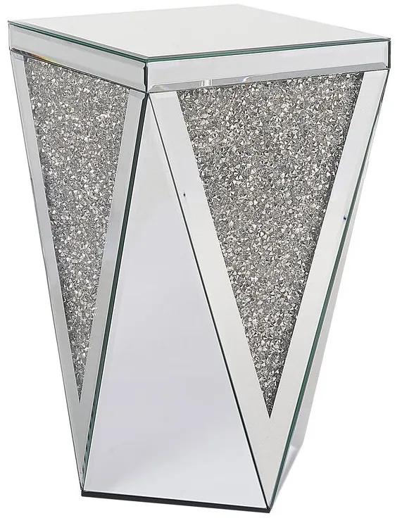 Mesa de apoio em vidro prateado espelhado LUXEY Beliani