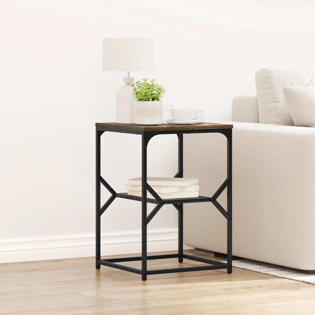 Mesa Lateral vidaXL Carvalho Defumado 41x40x60 cm Madeira Engenharia