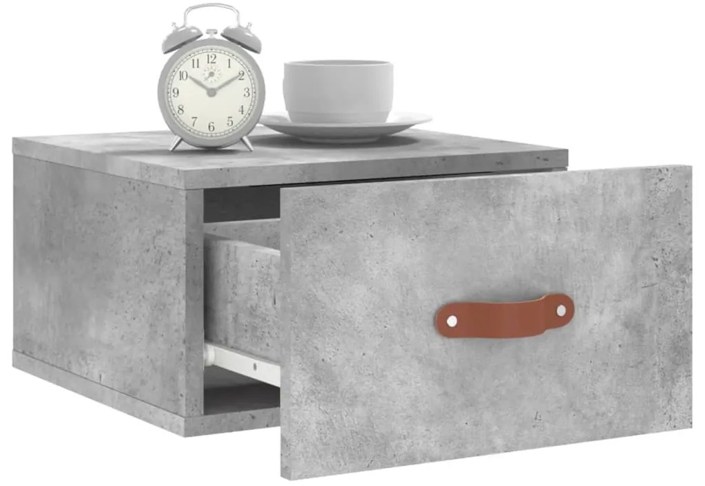 Mesas de cabeceira parede 2 pcs 35x35x20 cm cinza cimento