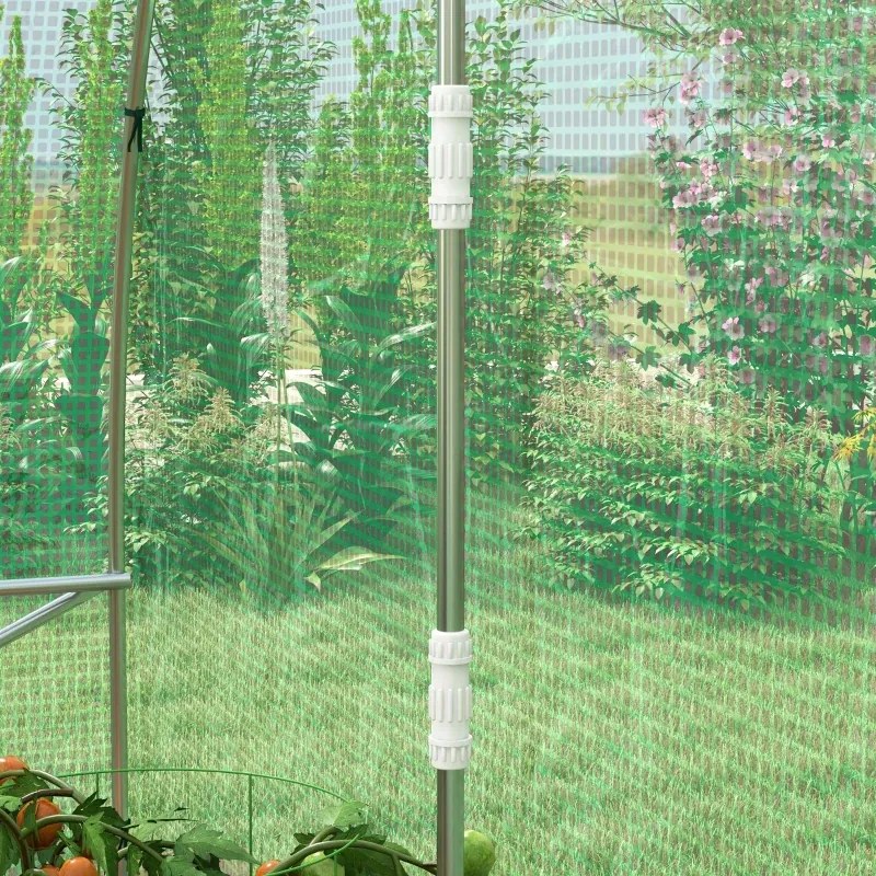 Estufa tipo Túnel 6x3x2 m com Sistema de Irrigação 12 Janelas com Malha e 1 Porta de Enrolar Estufa de Jardim Verde