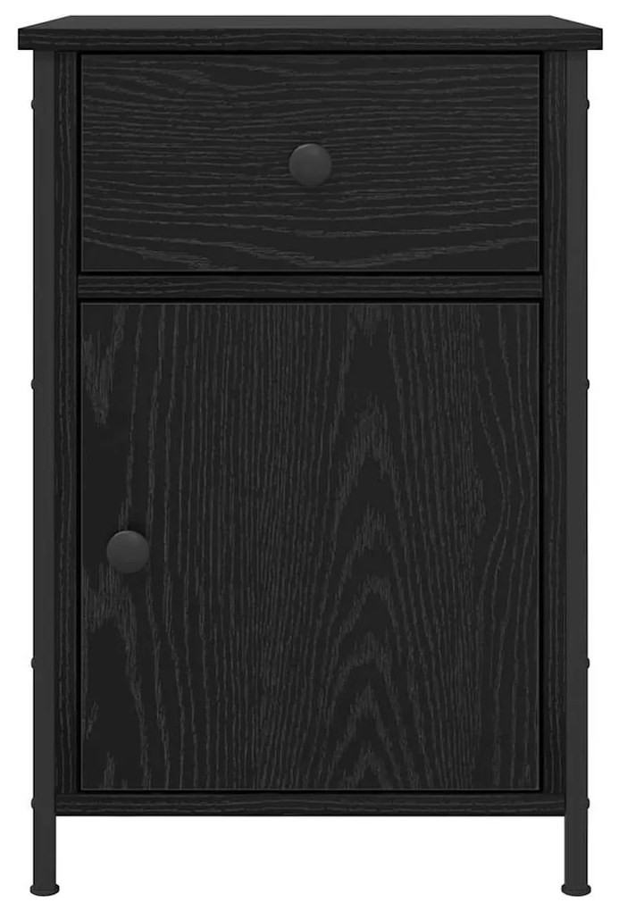 Gabinetes de Cabeceira 2 pcs Carvalho Preto 40x42x60 cm Madeira engenh