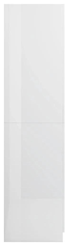 Roupeiro 80x52x180 cm contraplacado branco brilhante
